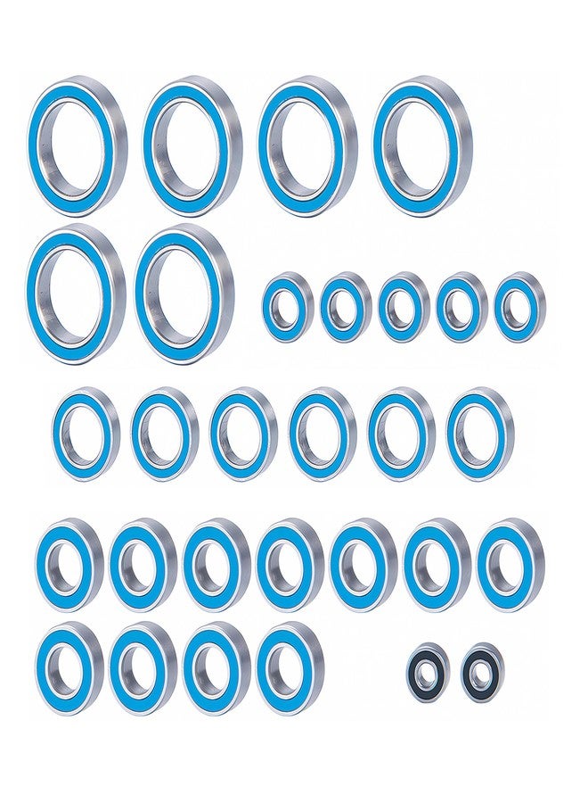 AMK 30Pcs UTB18 Metal Ball Bearings Kit, Rubber Sealed Axial Capra Wheel Bearings Set for 1/18 RC Crawler Unlimited Trail Buggy Upgrades - Image 1